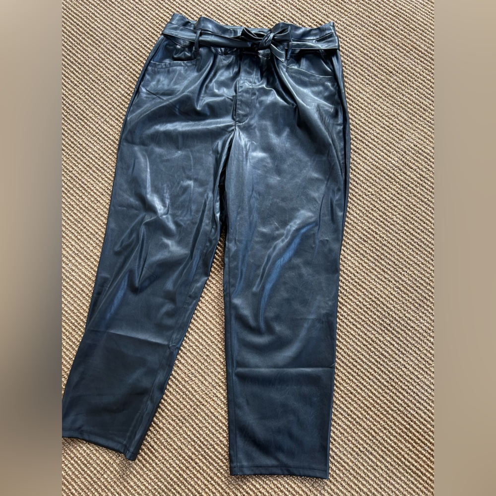 EUC Paige denim faux leather pants, size 12